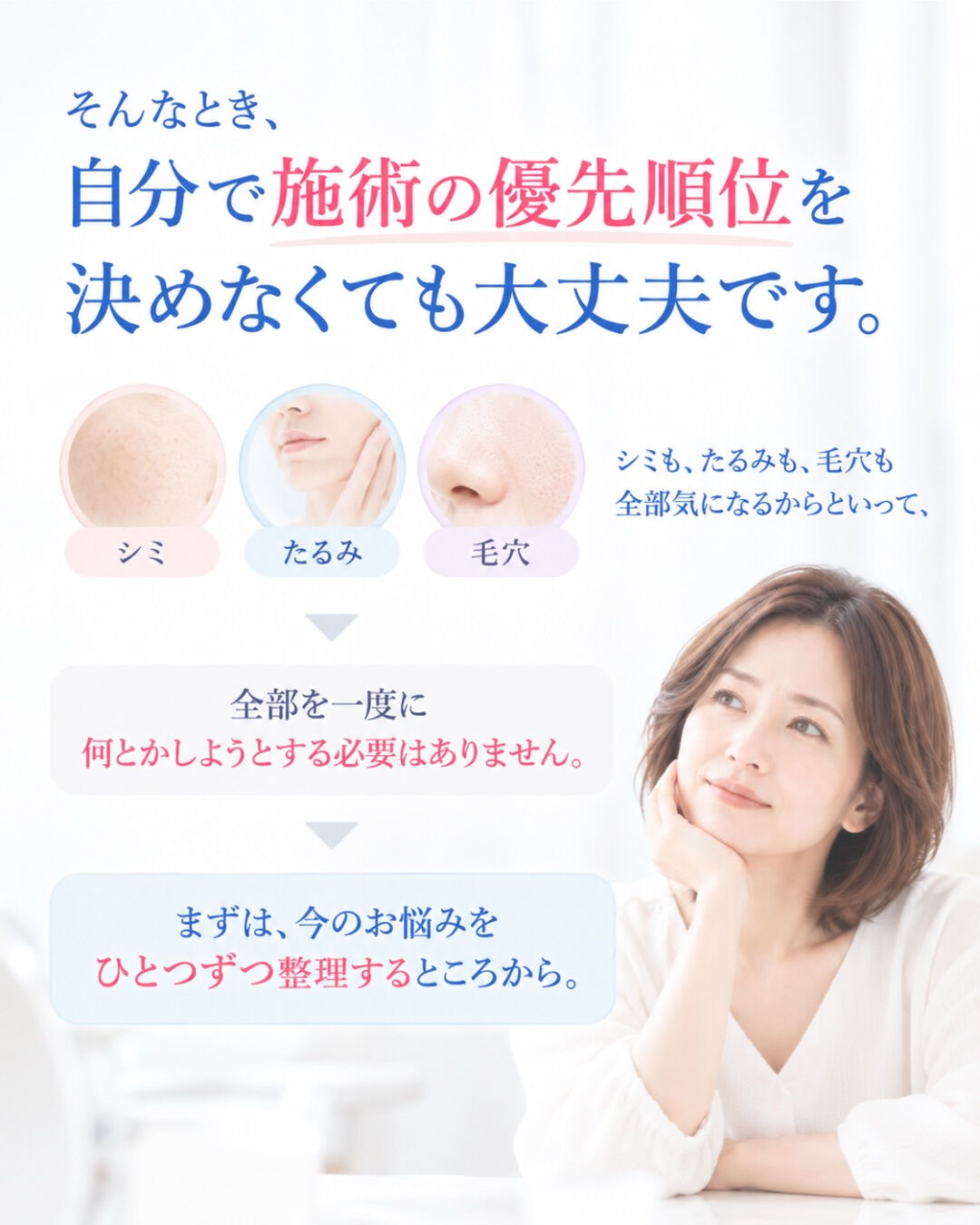 シミ・たるみ・毛穴…全部気になる
